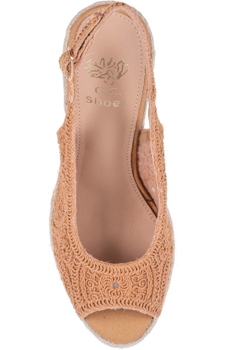 GOOD CHOICE NEW YORK Bowery Lace Espadrille Wedge Slingback Sandal, Alternate, color, Tan
