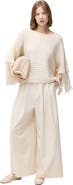 GOBI Mongolian Cashmere Fringed Sleeve Cashmere Poncho