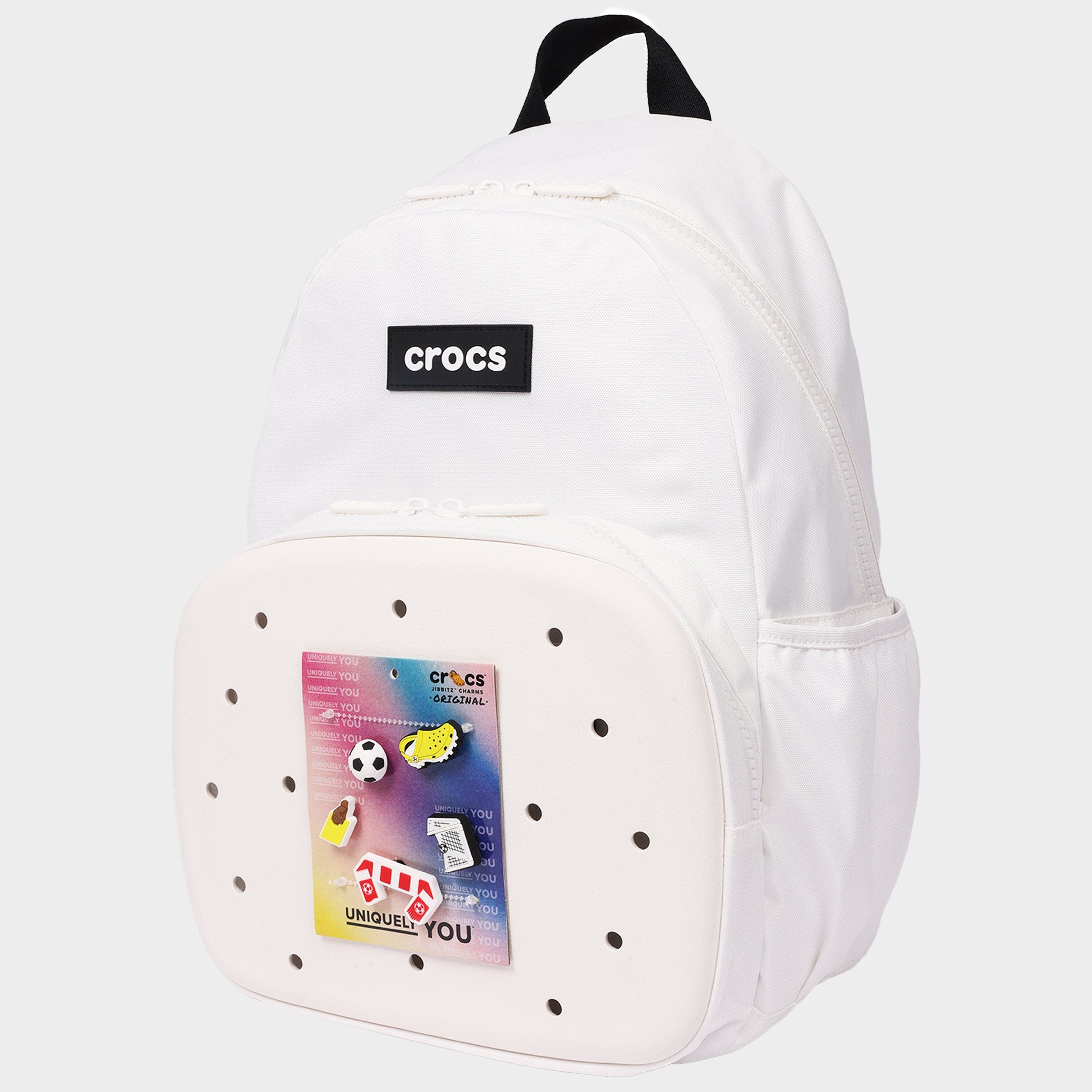 Back to School Backpack with EVA Front Pocket  Customizable Jibbitz Backpack, Alternate, color, WHITE