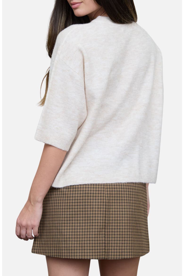 Crewneck Sweater with Elbow Length Sleeves, Alternate, color, OATMEAL