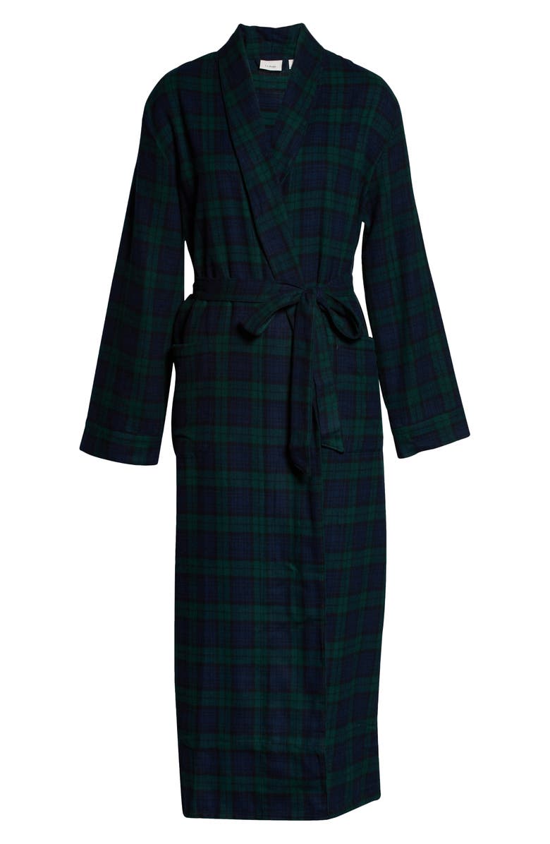 L.L.Bean Scotch Plaid Flannel Robe, Alternate, color, 