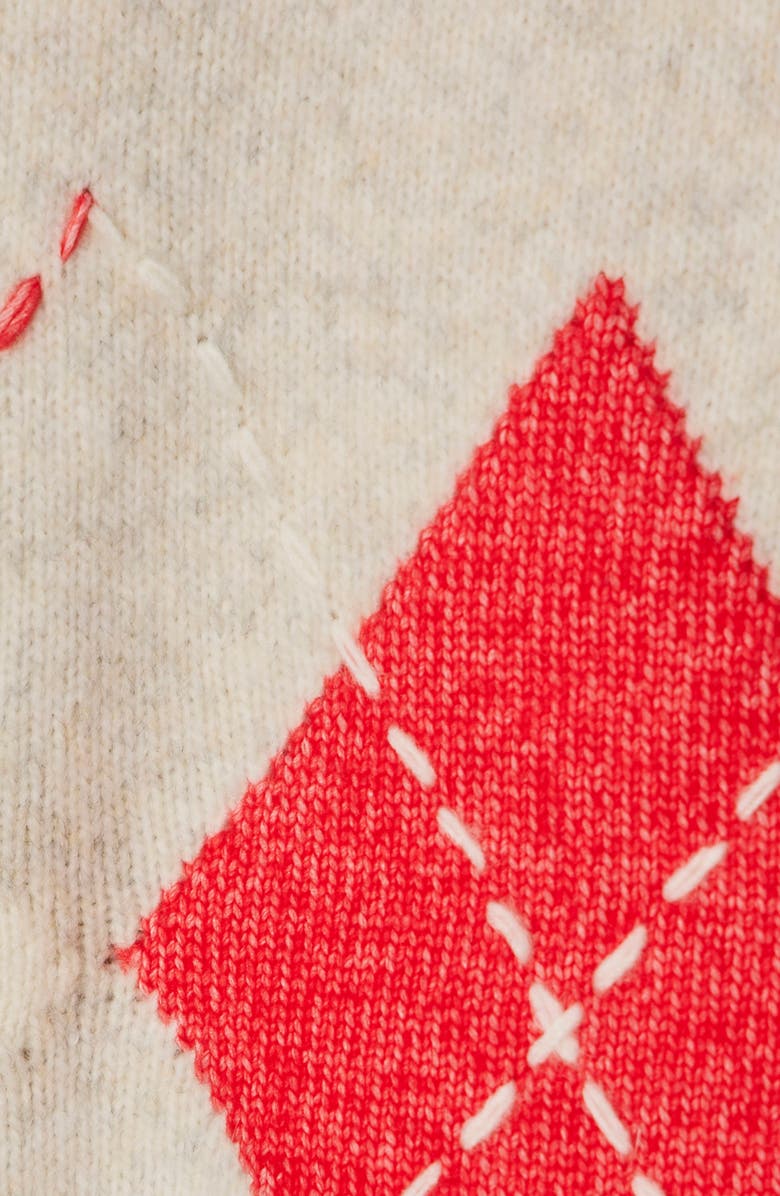 Sanctuary Argyle Scarf Sweater, Alternate, color, Beige/ Tulip Multi