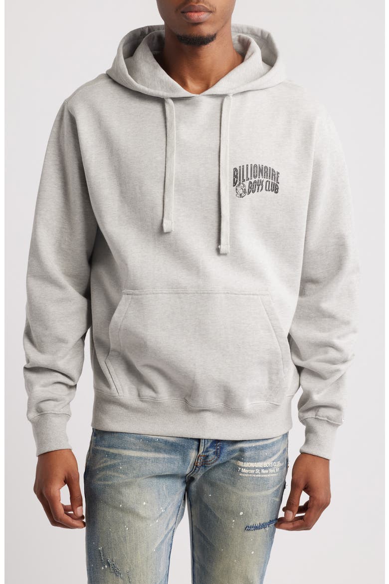 Arch Logo Graphic Hoodie, Main, color, HEATHER GREY