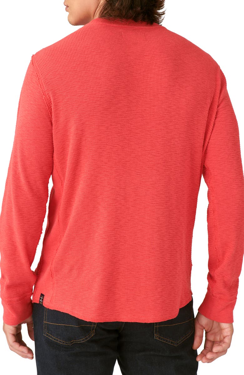 Lucky Brand Garment Dye Thermal Cotton Top, Alternate, color, True Red