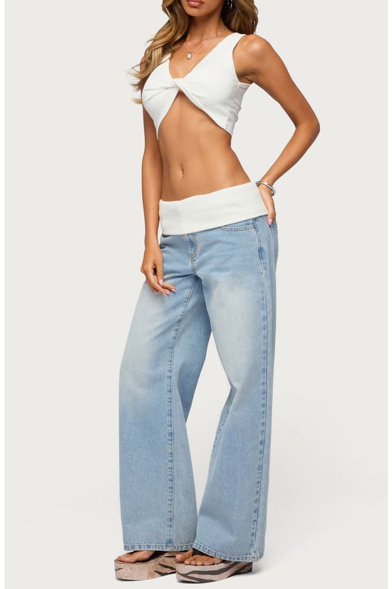 Lumi Rib Twist Front Crop Tank, Alternate, color, WHITE