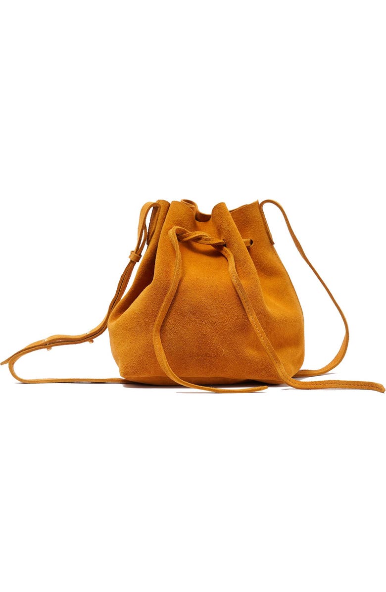 SABANDIJA Courtesy Suede Crossbody Bag, Main, color, Yellow