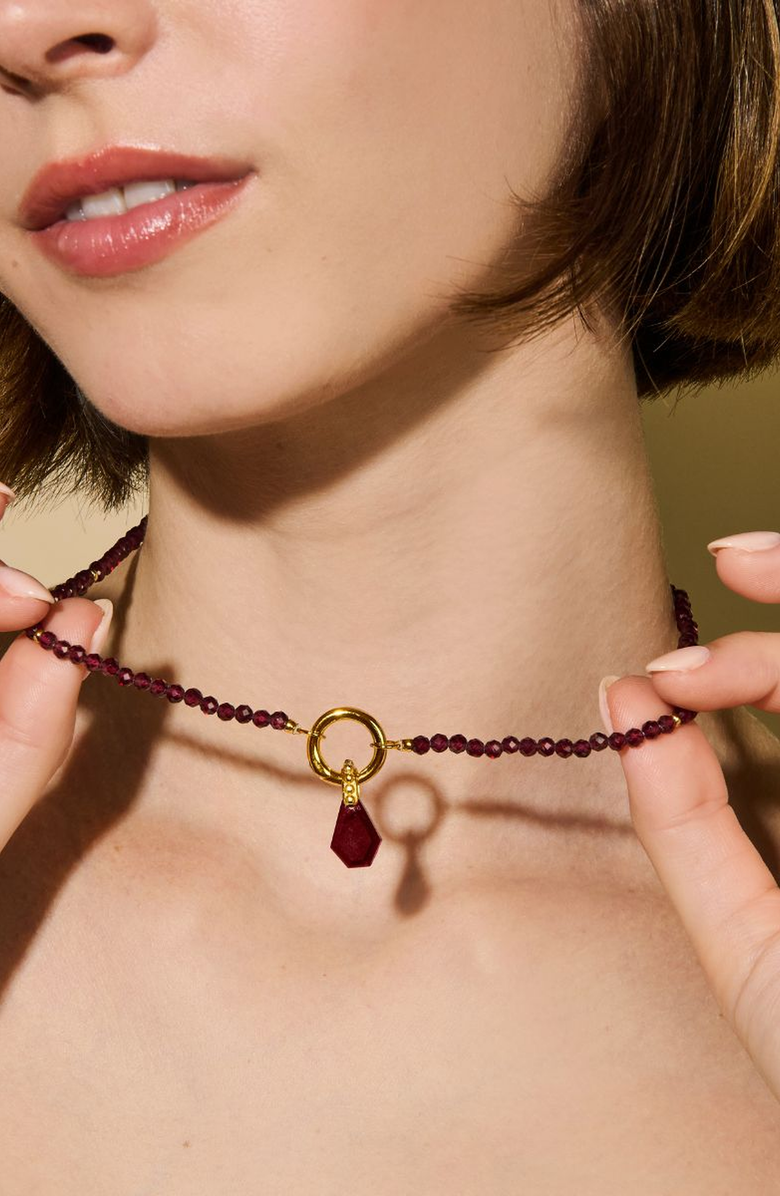 Little Sky Stone Garnet Energy Gemstone Necklace, Alternate, color, Garnet