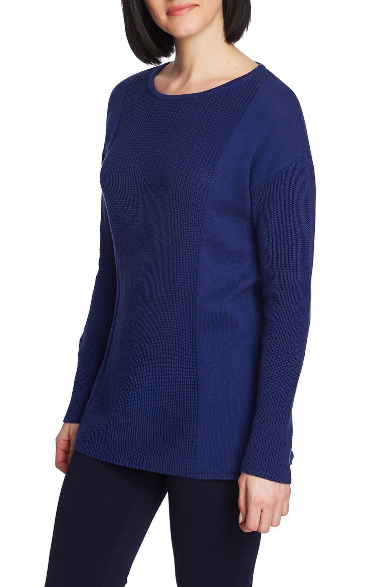 Mixed Gauge Pullover Sweater, Alternate, color, PARISIAN SKY