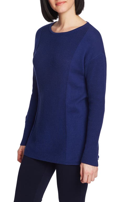 Chaus Mixed Gauge Pullover Sweater In Blue