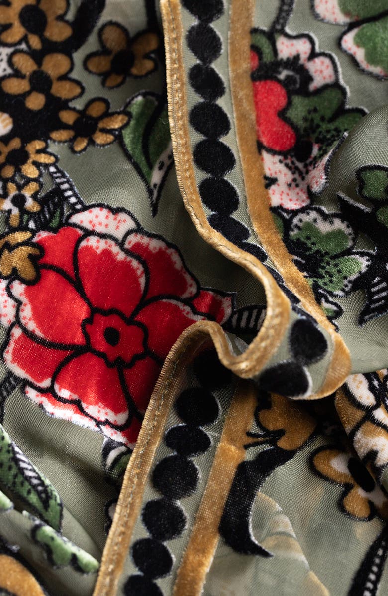 Floral Velvet Burnout Ruana