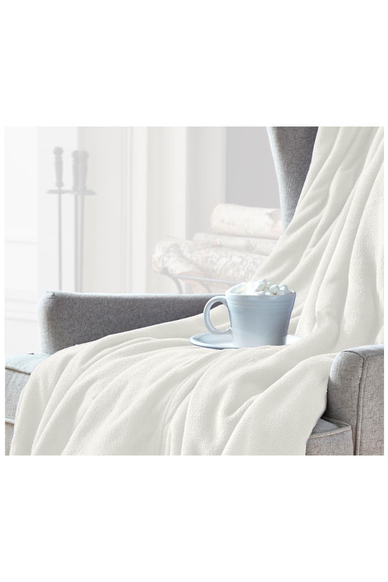 Microfleece Throw Blanket, Alternate, color, STAR WHITE