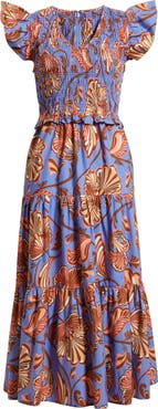 Vince Camuto Smocked Bodice Tiered Maxi Dress