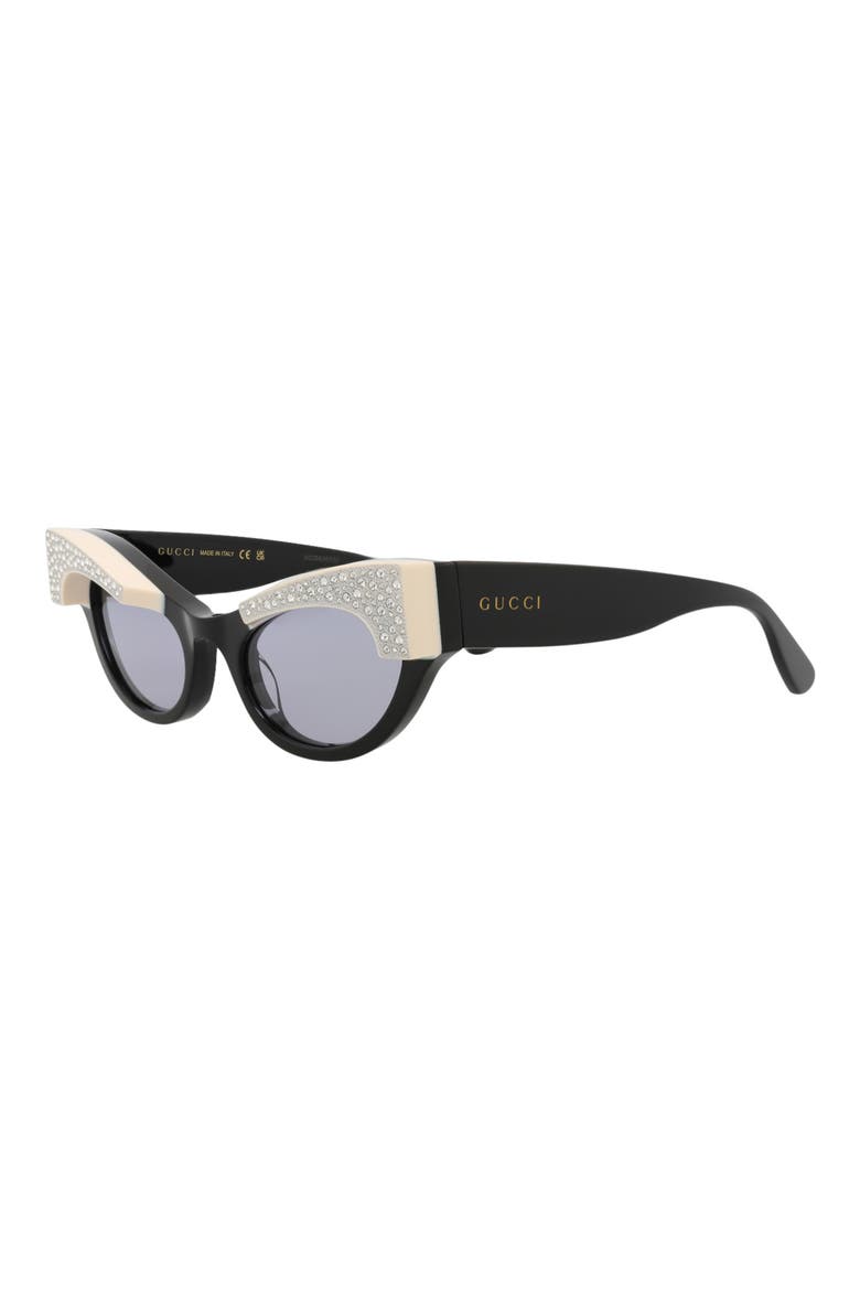 Novelty 52mm Cat Eye Sunglasses, Alternate, color, BLACK BLACK VIOLET