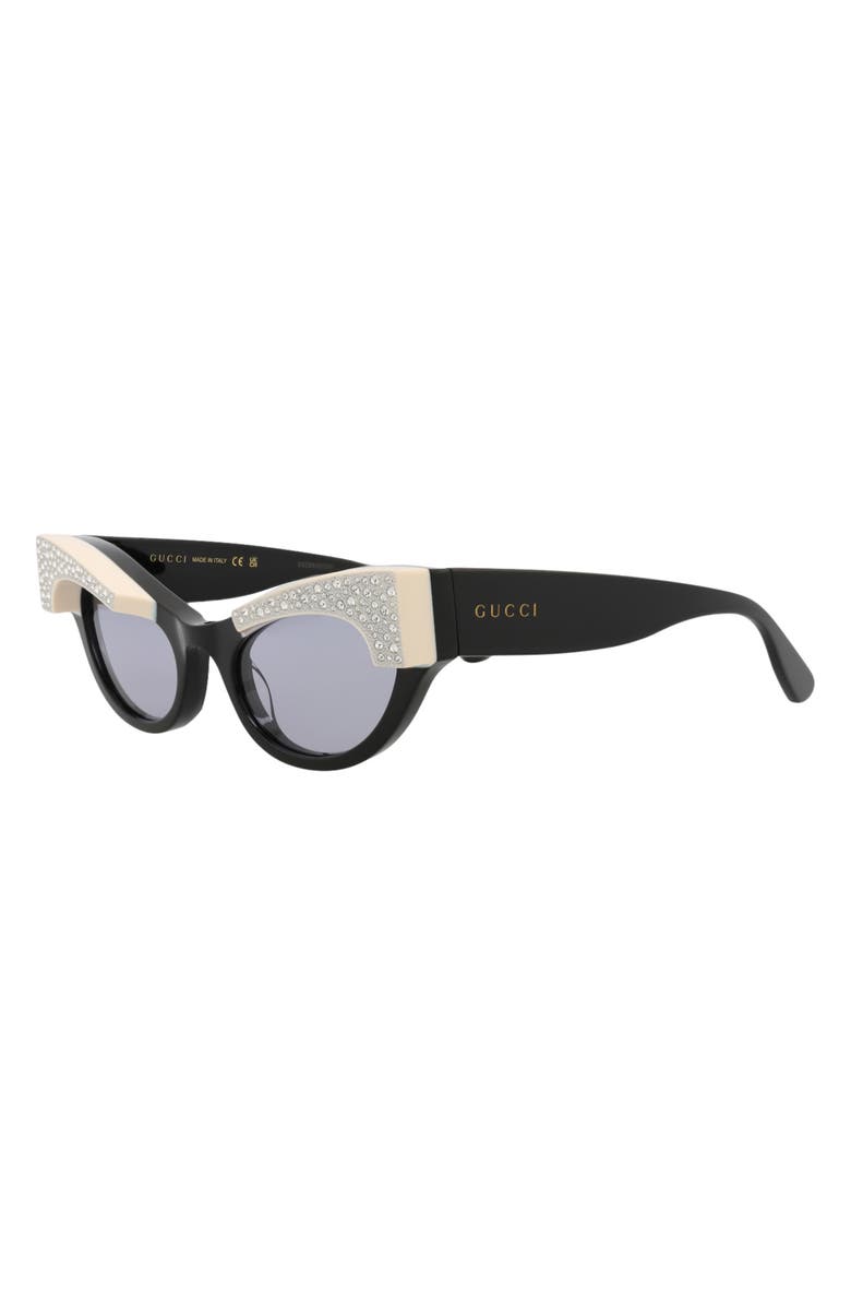 Gucci Novelty 52mm Cat Eye Sunglasses, Alternate, color, 