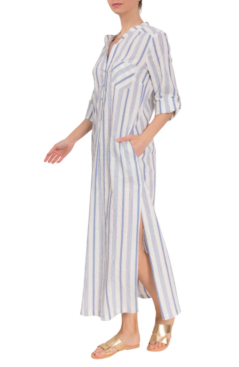 Everyday Ritual Tracey Stripe Cotton Nightgown, Alternate, color, Blueberry Stripe