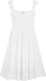 Desigual Cotton Eyelet Midi Dress