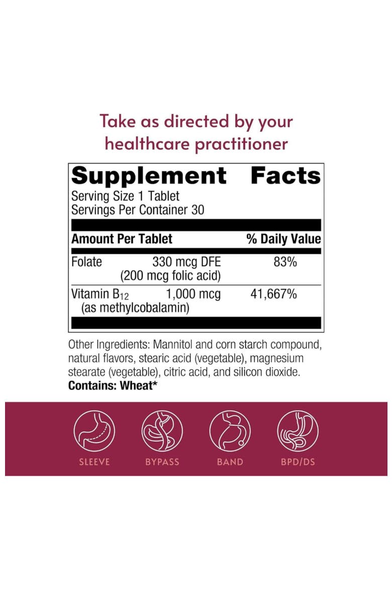 B-12 Speedy Melts Vitamin B12 1000 mcg Supplement Black Cherry 30 Count, Alternate, color, None