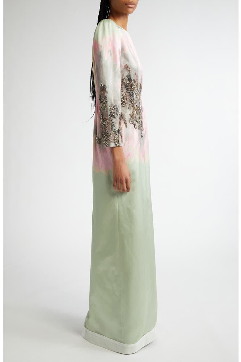 Dalista Beaded Brushtroke Long Sleeve Dress, Alternate, color, MINT