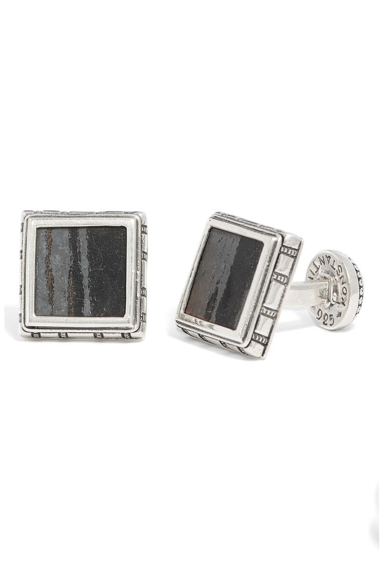 Perseus Ferrite Cuff Links, Main, color, SILVER/ GOLD