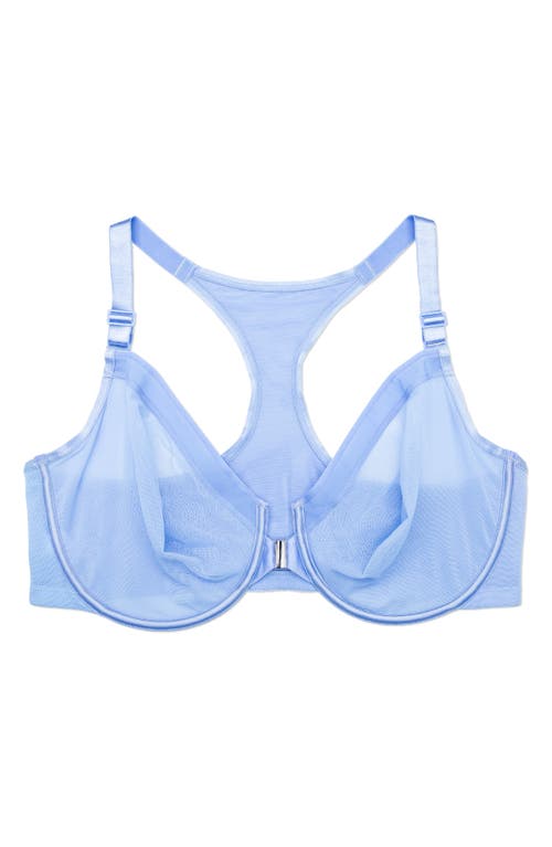 CURVY COUTURE CURVY COUTURE SHEER MESH FRONT CLASP RACERBACK UNDERWIRE BRA 