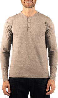 TailorByrd Brushed Melange Long Sleeve Henley