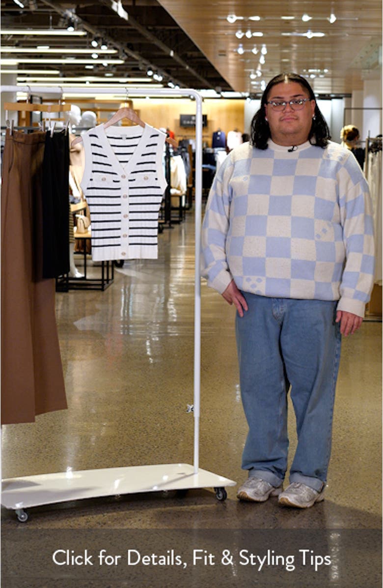 Stripe Variegated Rib Sleeveless Sweater, sales video thumbnail