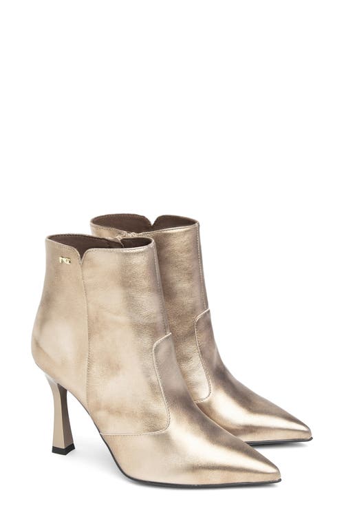 Nerogiardini Pointed Toe Ankle Bootie In Gold