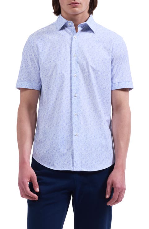 Miles OoohCotton® Print Short Sleeve Button-Up Shirt