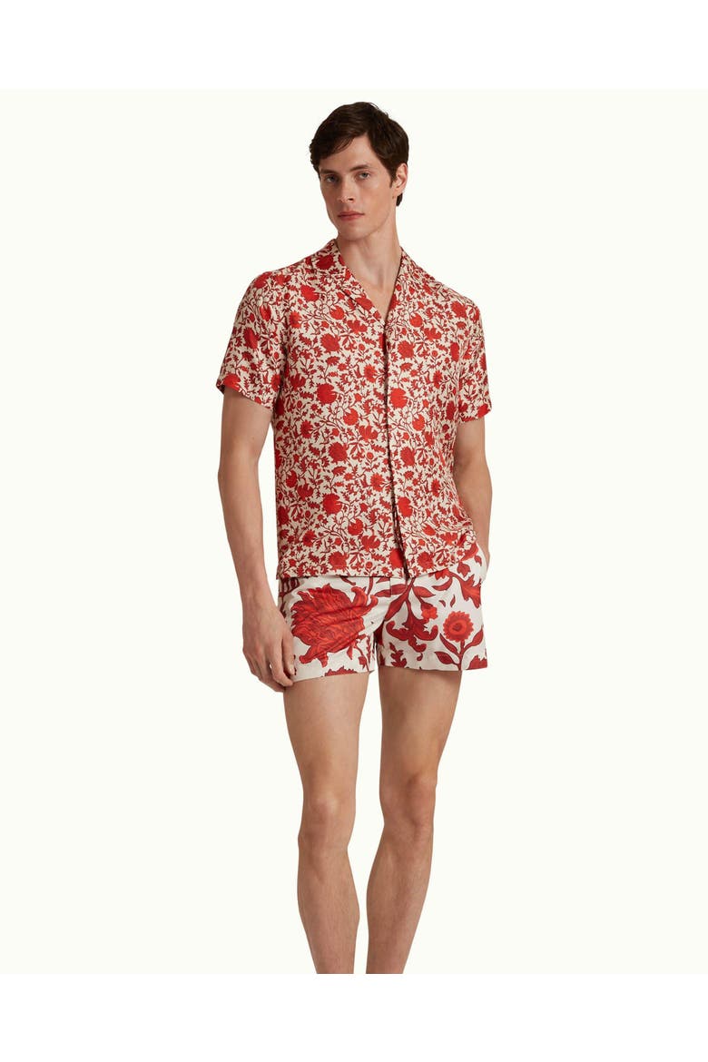 Setter x La DoubleJ Dragonflower Shorter-Length Tailored-Fit Swim Shorts, Alternate, color, SUMMER RED/WHITE SAND