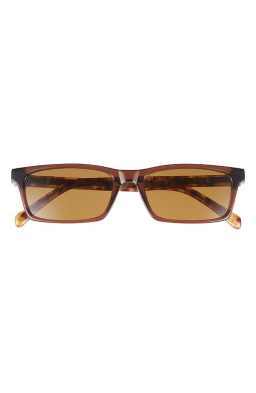 Eyebobs Number Cruncher 53mm Polarized Rectangular Sunglasses In Hickory Brown Crystal/brown