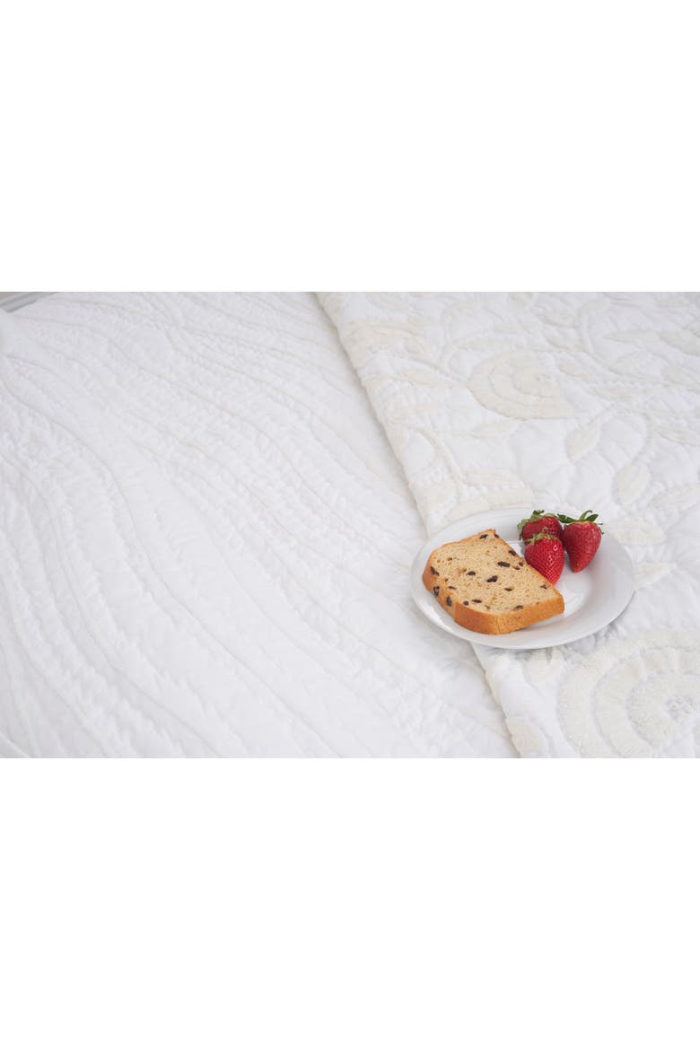 Runa Botanical White Throw Blanket for Bed or Couch Accent Décor, Alternate, color, White