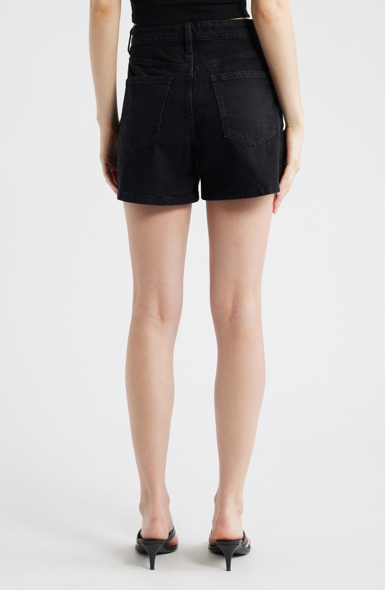 MANGO Denim Shorts, Alternate, color, Black Denim