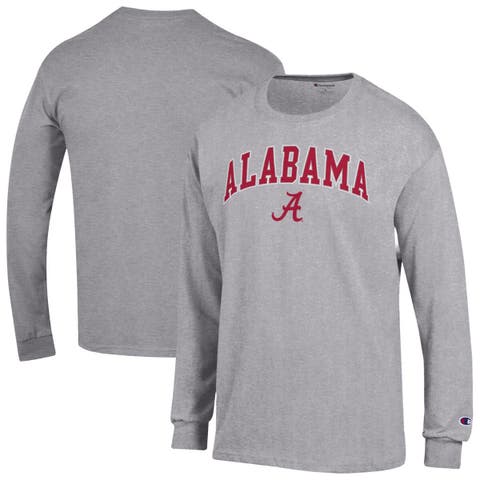 Men's Champion  Heather Gray Alabama Crimson Tide Arch Over Logo Long Sleeve T-Shirt