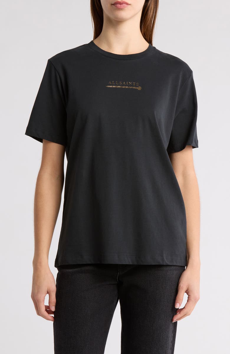 AllSaints Petra Logo T-Shirt, Main, color,