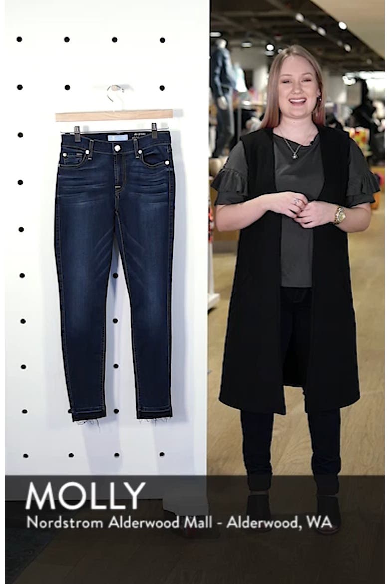 7 For All Mankind® b(air) Released Hem Ankle Skinny Jeans (b(air)Night Shadow) video
