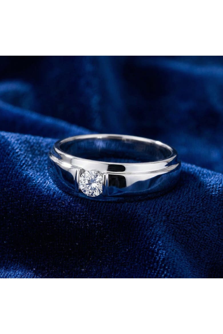 1/6CT Mens Diamond Solitaire Ring 10K Gold, Alternate, color, 10k White Gold