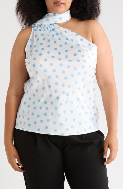 Scarf Neck One-Shoulder Top