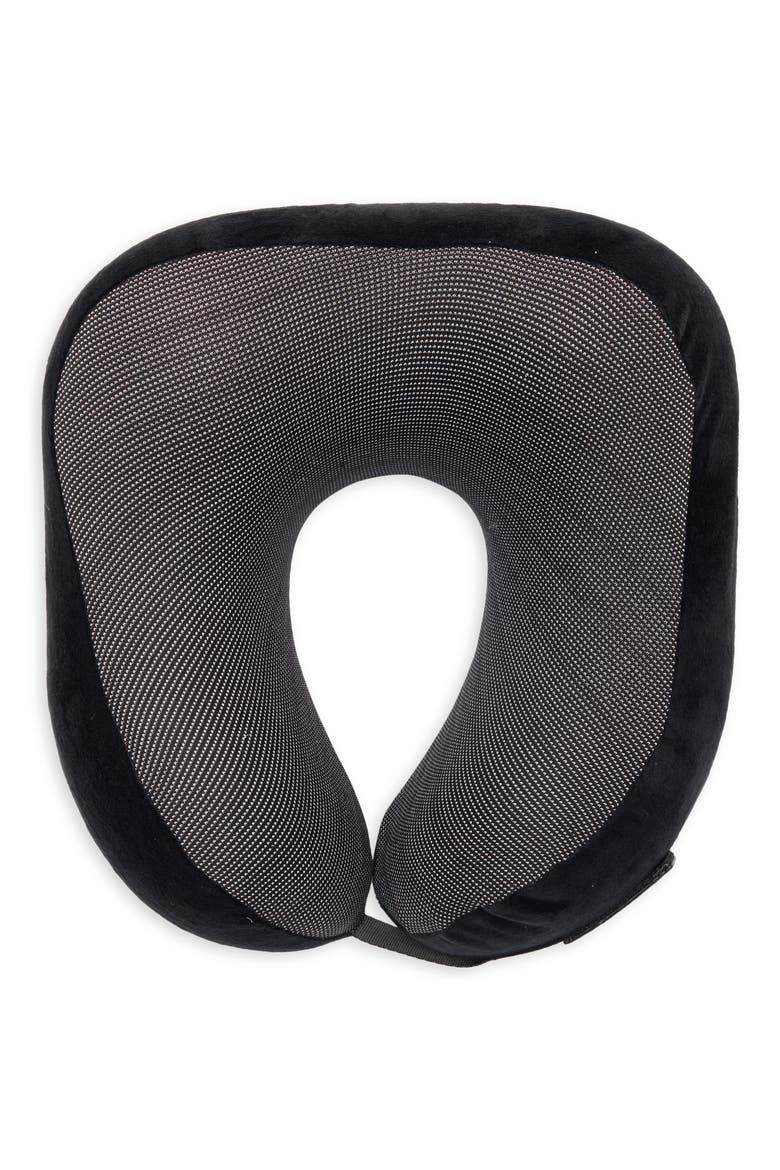 Contoured Memory Foam Neck Pillow, Main, color, BLACK