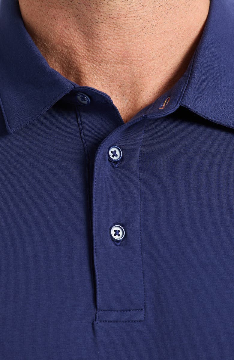 Robert Graham Furlan Solid Stretch Cotton Polo, Alternate, color, Navy