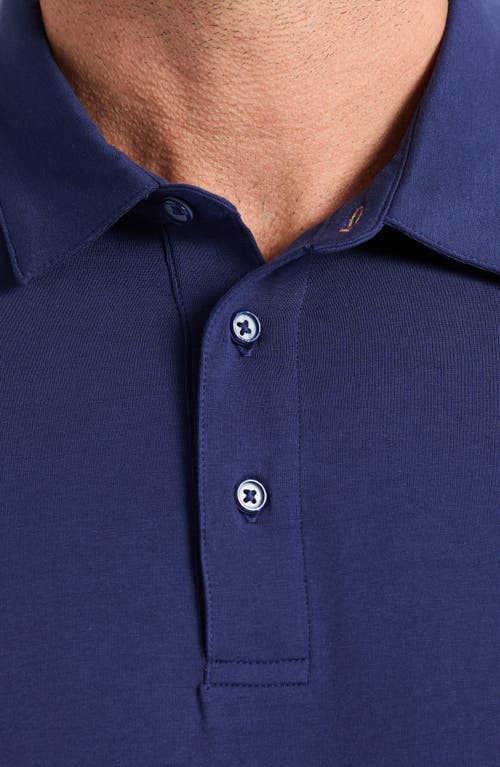 Robert Graham Furlan Solid Stretch Cotton Polo In Blue