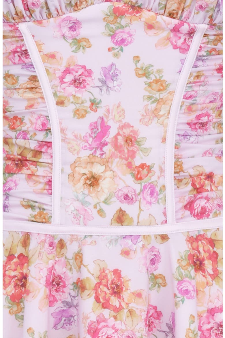 Alejandra Floral Bustier Georgette Dress, Alternate, color, LAVENDER
