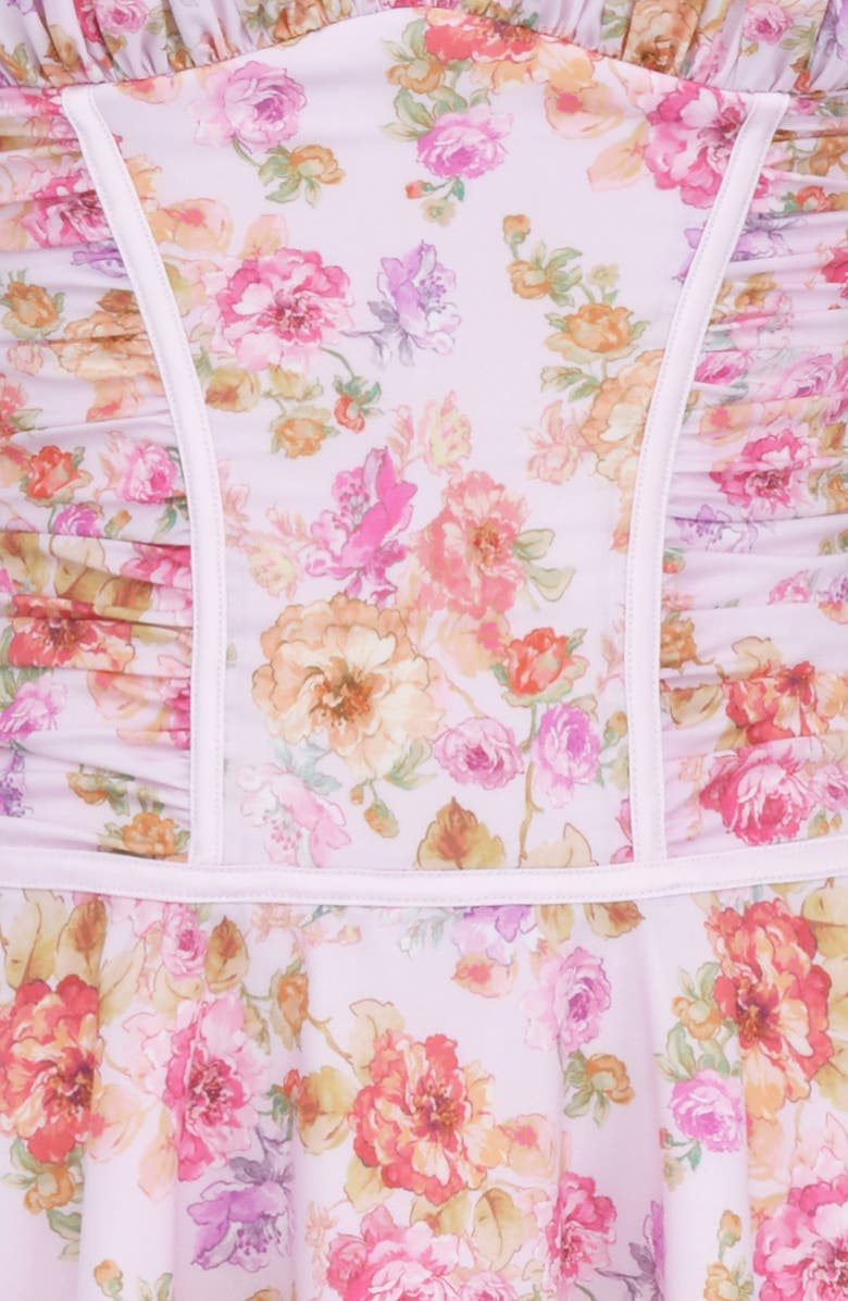 HOUSE OF CB Alejandra Floral Bustier Georgette Dress, Alternate, color, Lavender