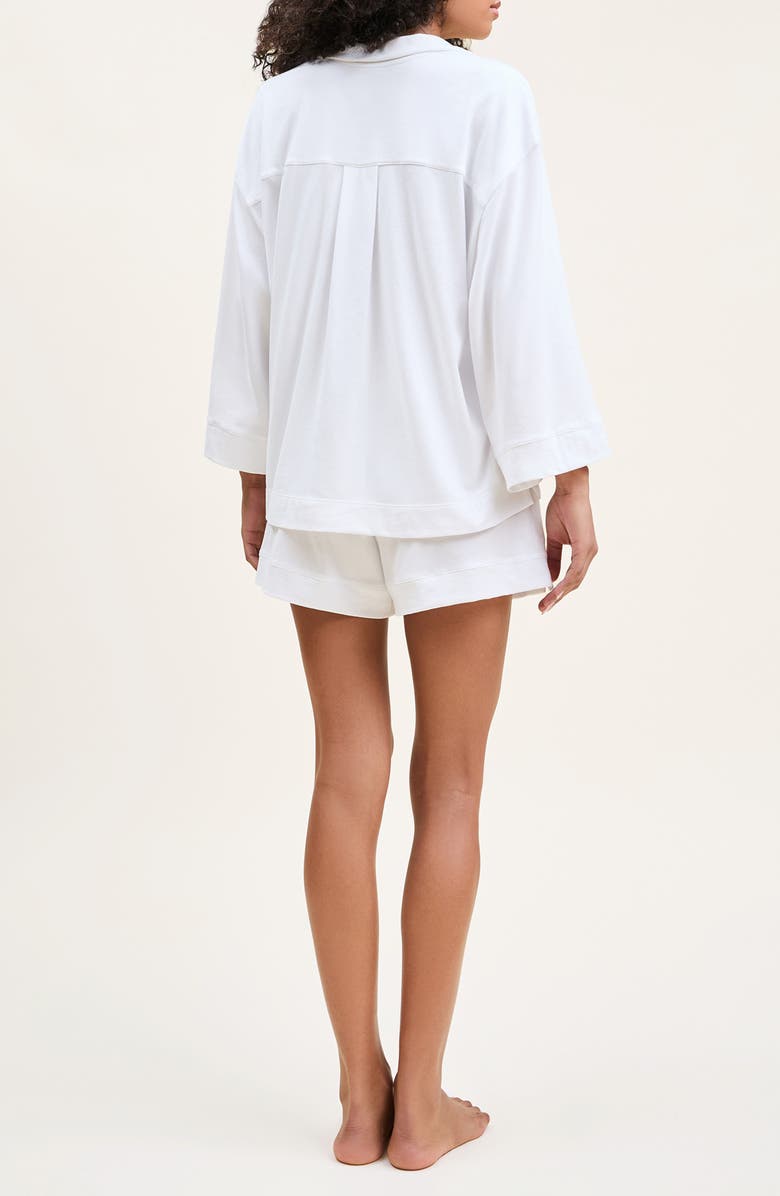 Petite Plume Olivia Pima Cotton Short Pajamas, Alternate, color, White