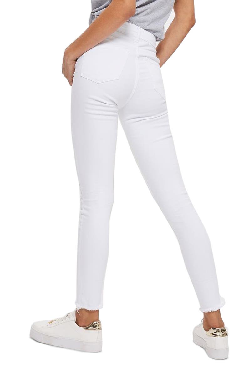 Jamie High Waist Ripped Jeans, Alternate, color, WHITE