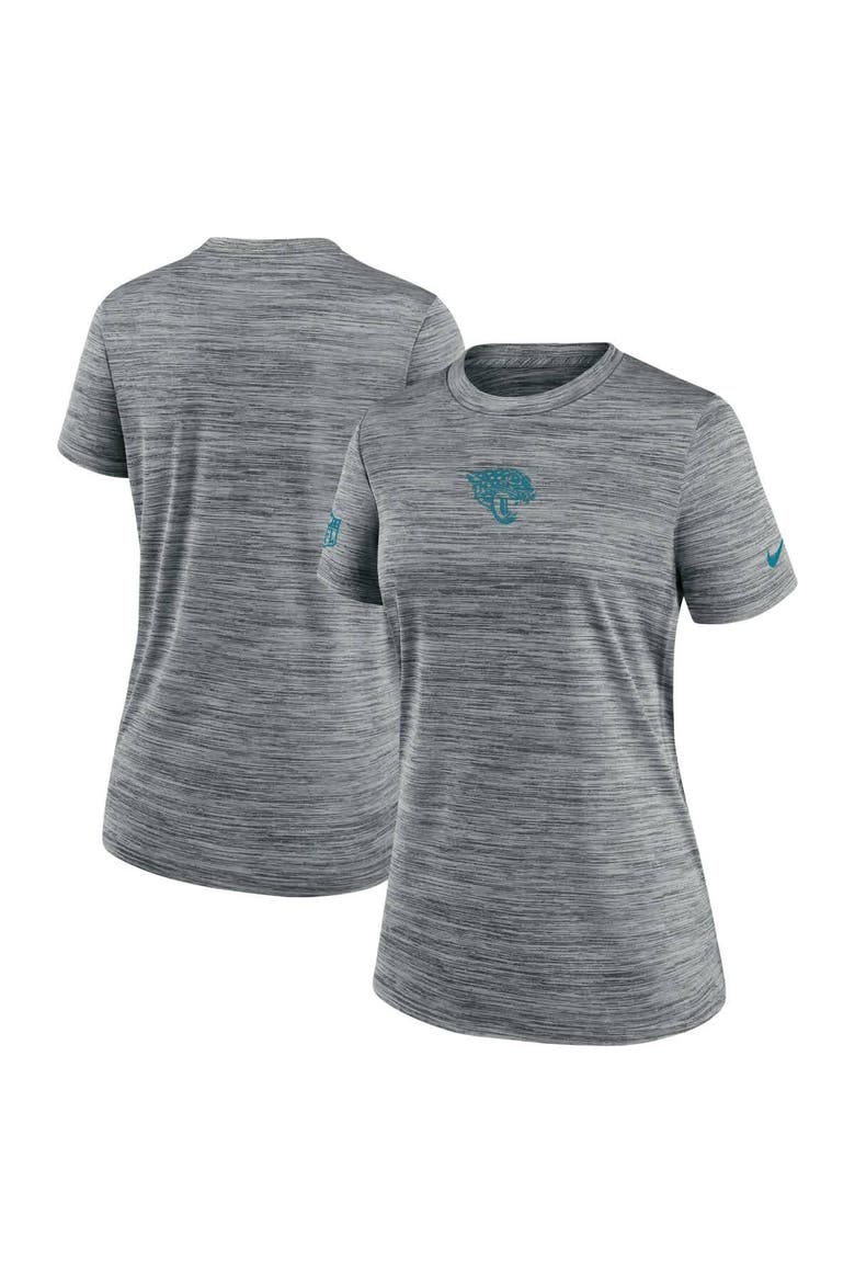 Women's Nike Gray Jacksonville Jaguars Sideline Velocity Dri-FIT T-Shirt, Main, color, Gray