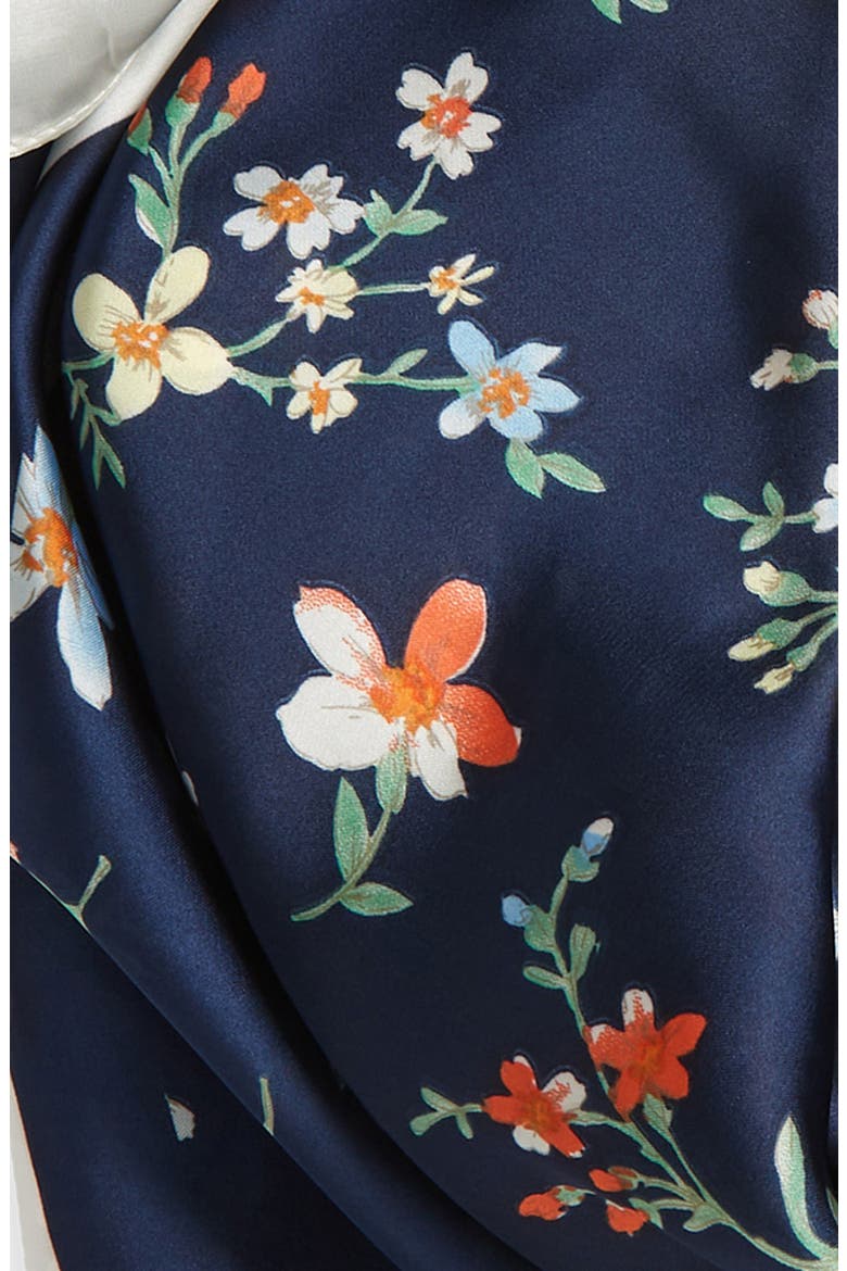 Mini Flowers Scarf, Alternate, color, NAVY/ MULTI
