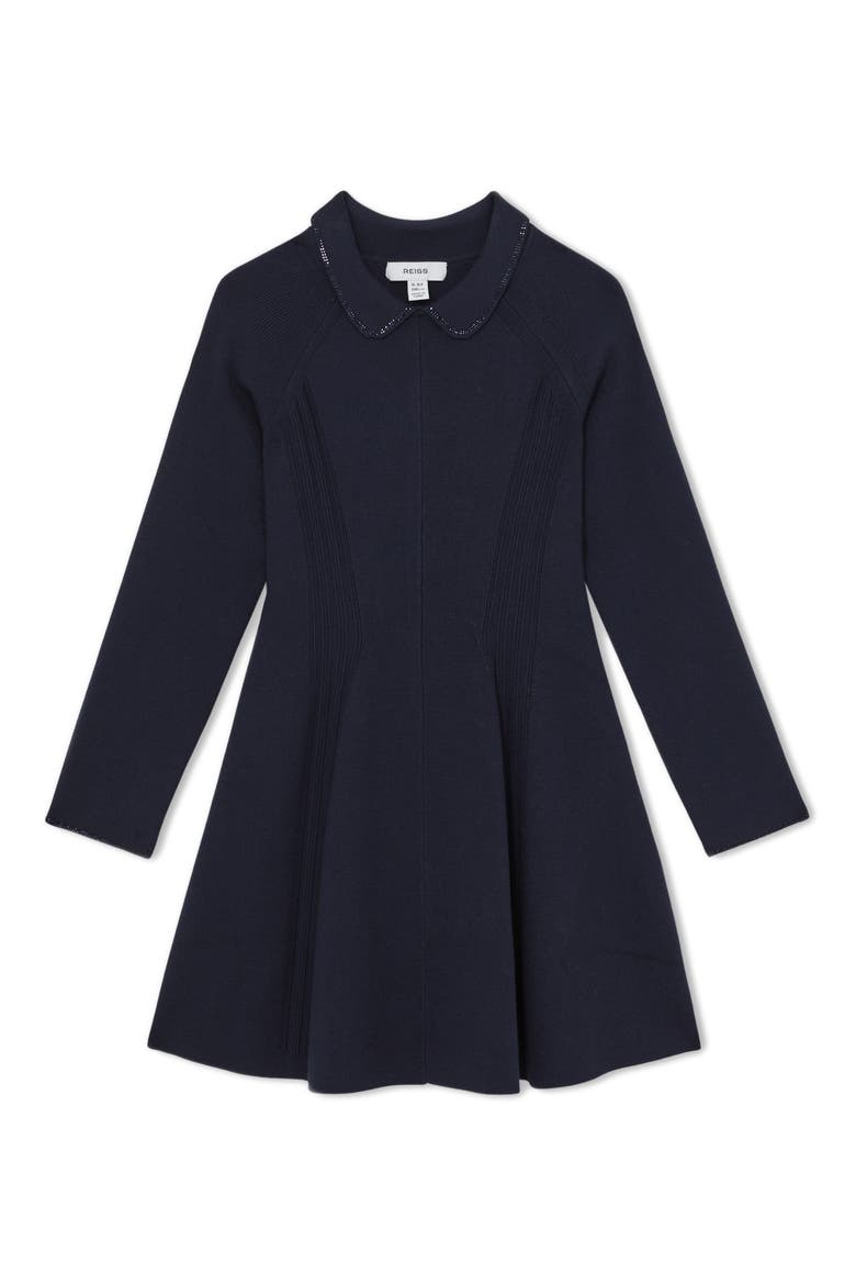 Kids' Zadie Long Sleeve Sweater Dress, Main, color, NAVY