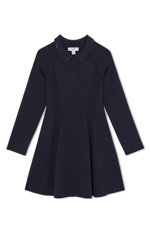 Reiss Kids' Zadie Long Sleeve Sweater Dress In Blue