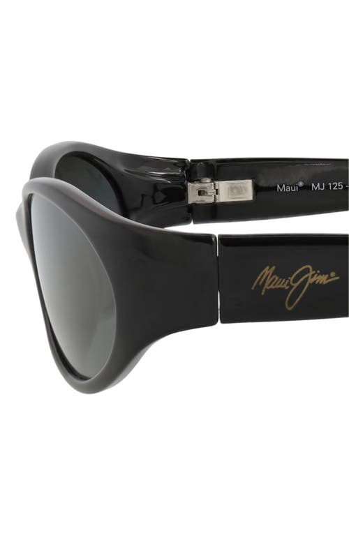Maui Jim 57mm Polarized Oval Sunglasses In Black