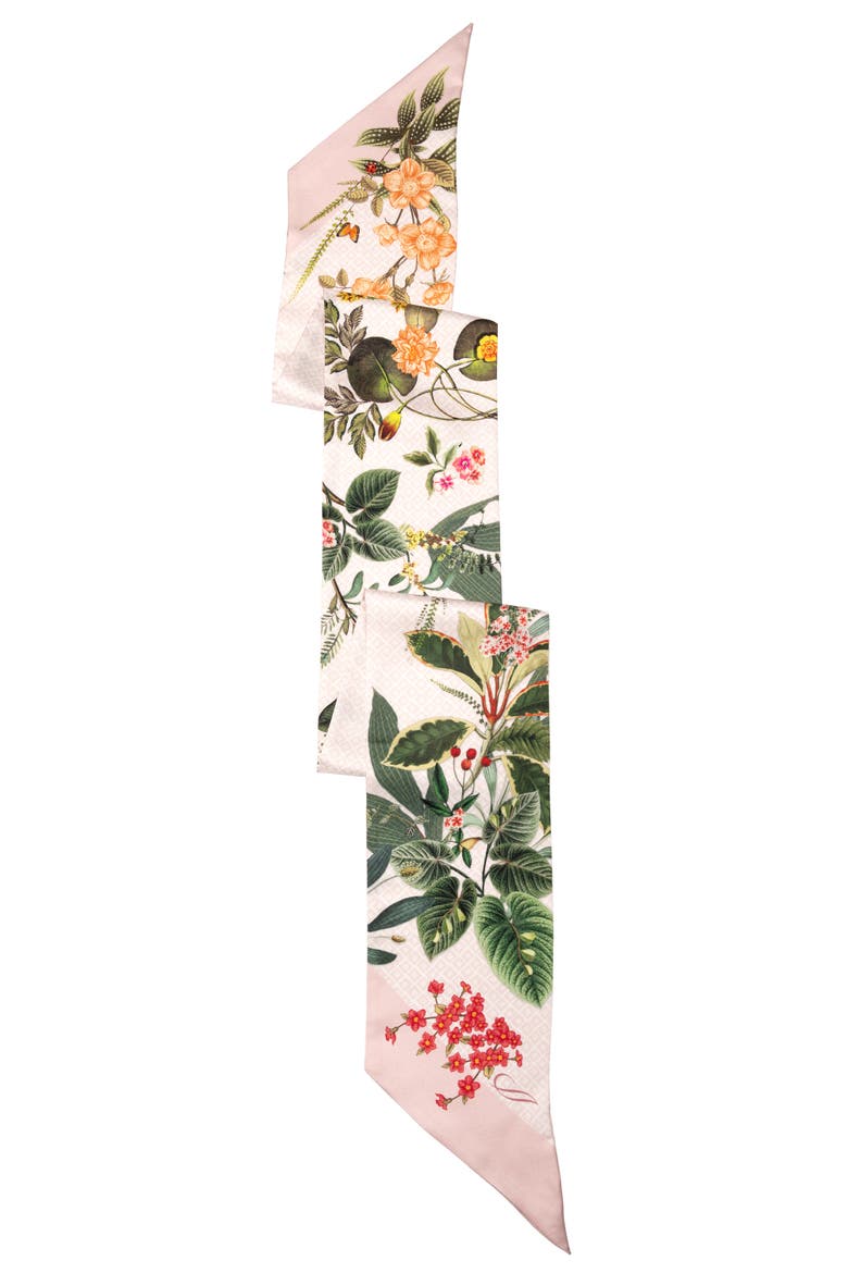 Ornella - Skinny Silk Scarf, Alternate, color, Pink